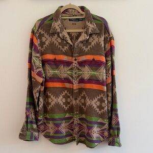 Polo by Ralph Lauren Aztec/Navajo Print Thick Flannel Shirt